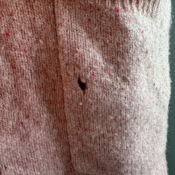 Madewell Donegal Maysfield Cardigan Sweater Peach 100% Merino Wool Size XS - Picture 8 of 8